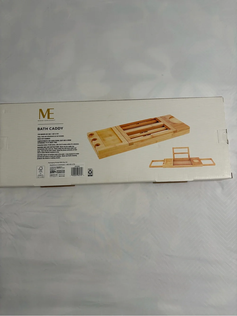 ME Makeover Essentials Natural Bamboo Wood Tone Bath Caddy